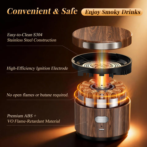 Onakge Electric Whiskey Smoker Kit fits most glasses for easy home use