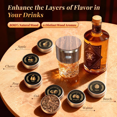Onakge Electric Whiskey Smoker Kit USB rechargeable for cordless convenience