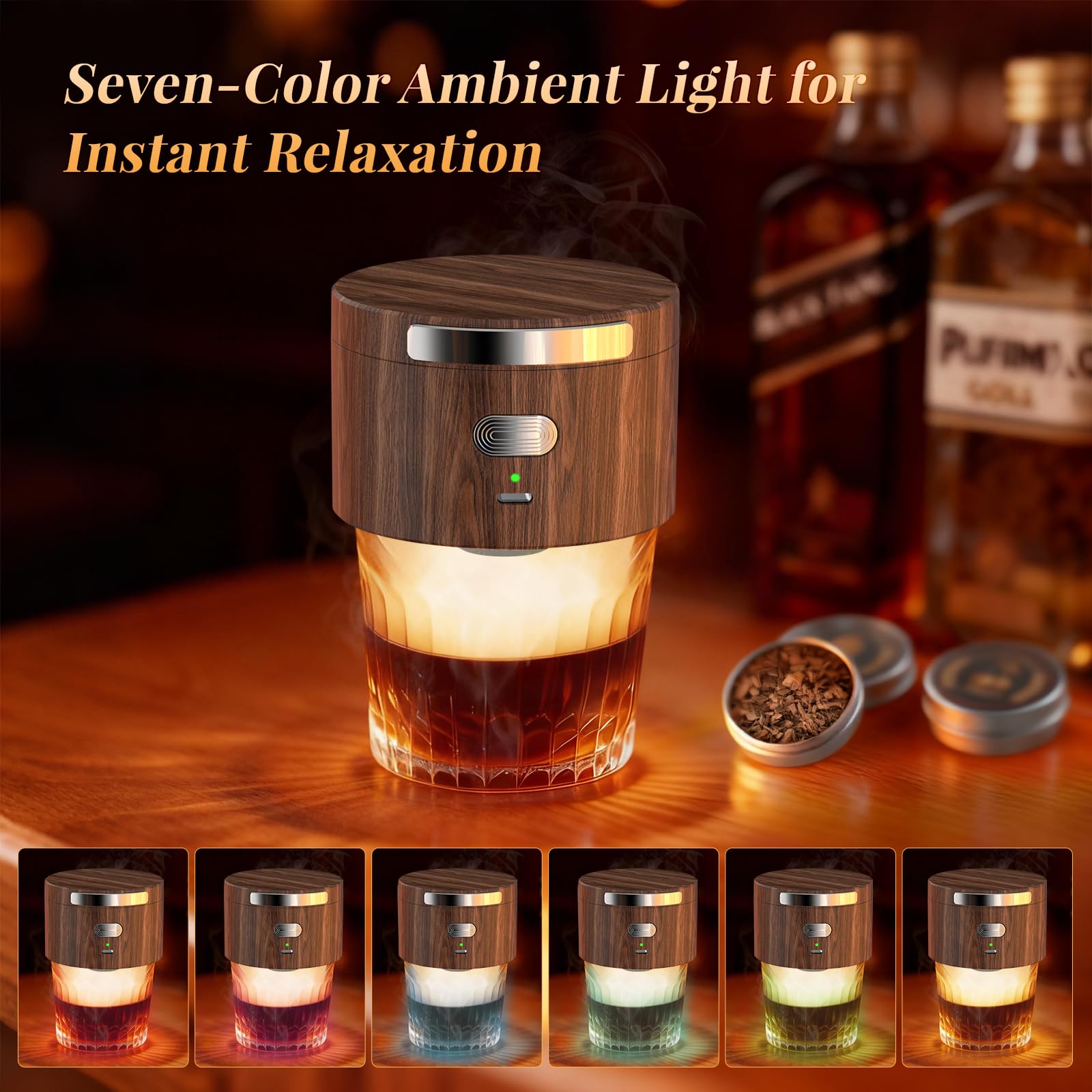 Onakge Electric Whiskey Smoker Kit wood chips collection delivers varied aromas
