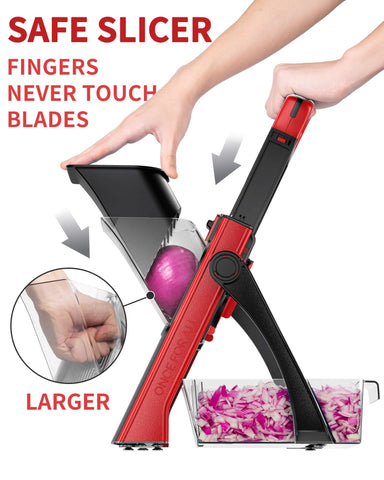 Four-in-one blade mode for julienne, matchstick, slice, and dice