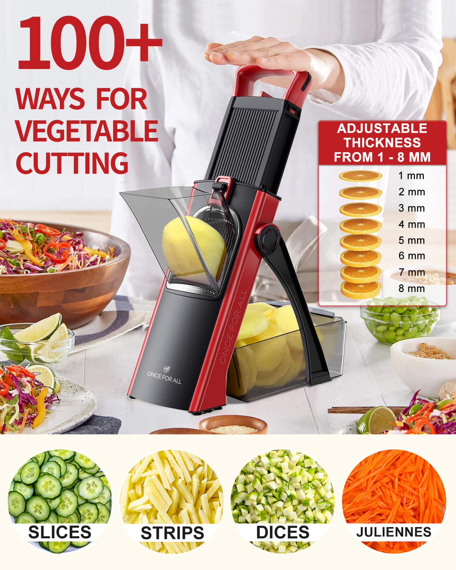 Large-capacity JS03 slicer handling a batch of vegetables