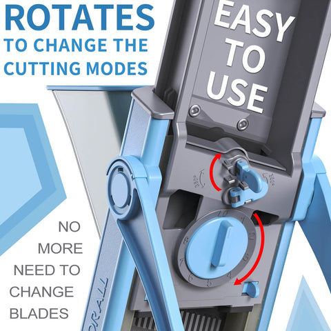 ONCE FOR ALL mandoline with detachable blades for safe cleaning and maintenance