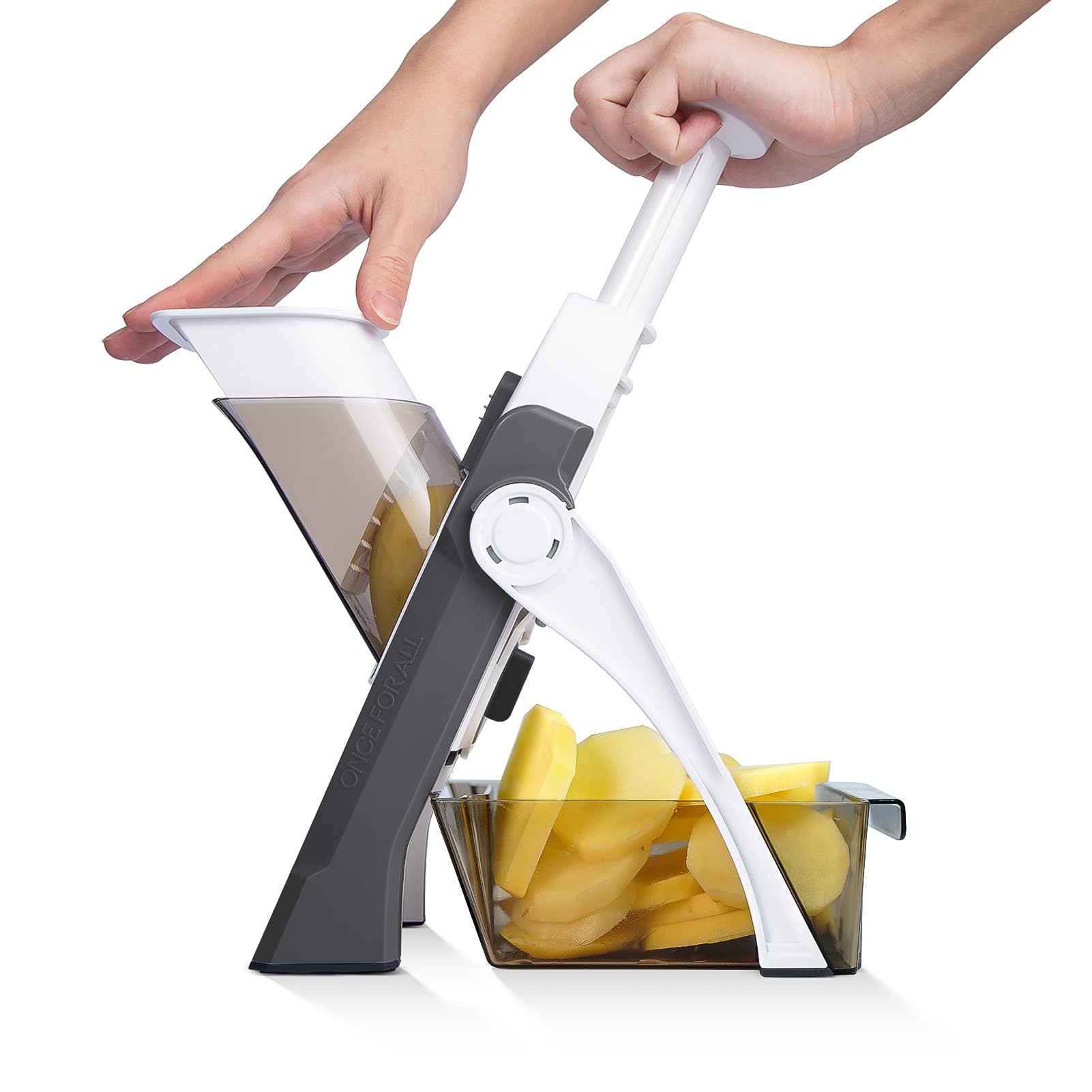 ONCE FOR ALL Potato slices show consistent thickness