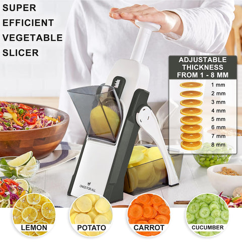 ONCE FOR ALL Safe Mandoline Slicer hidden blade for clean, uniform cuts