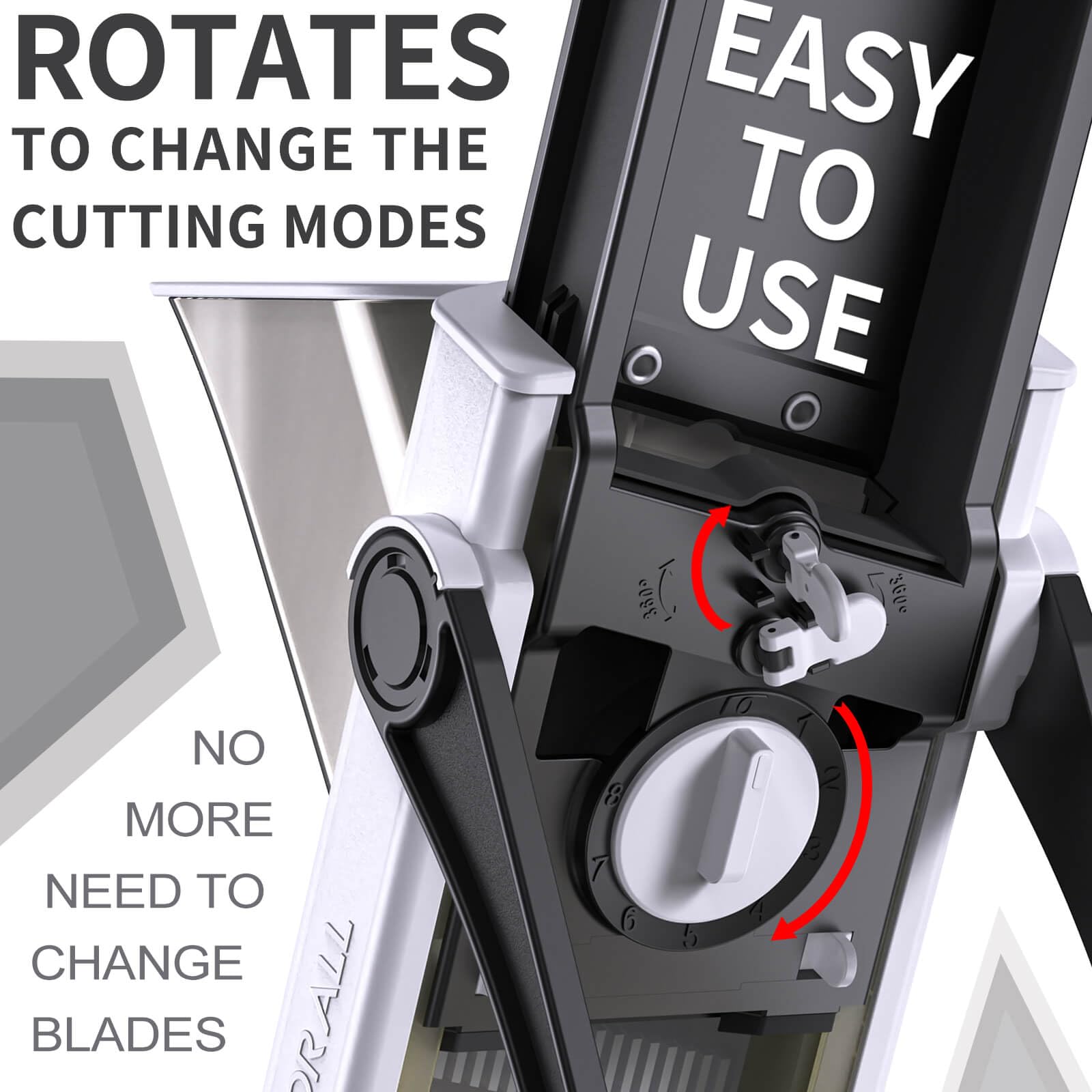 ONCE FOR ALL Upgrade Safe Mandoline Slicer Plus adjustable thickness 0-8mm for precise cuts.
