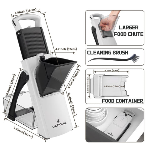 ONCE FOR ALL Upgrade Safe Mandoline Slicer Plus easy-clean tool for weeknight meal prep.