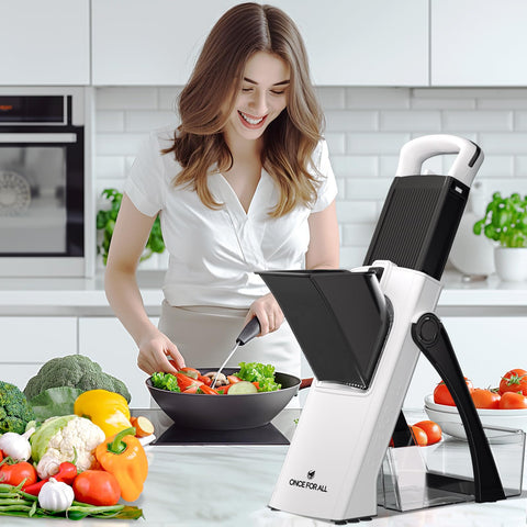 ONCE FOR ALL Upgrade Safe Mandoline Slicer Plus makes a thoughtful gift for home cooks.