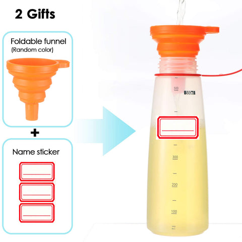 Ondiomn included accessories with labels, brush, and funnel