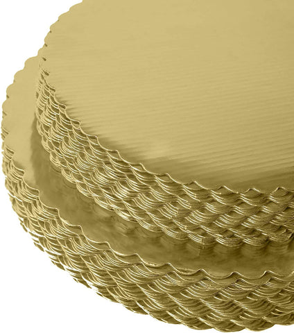 ONE MORE gold cakeboard 10-inch edge detail shows sturdy single-wall construction.