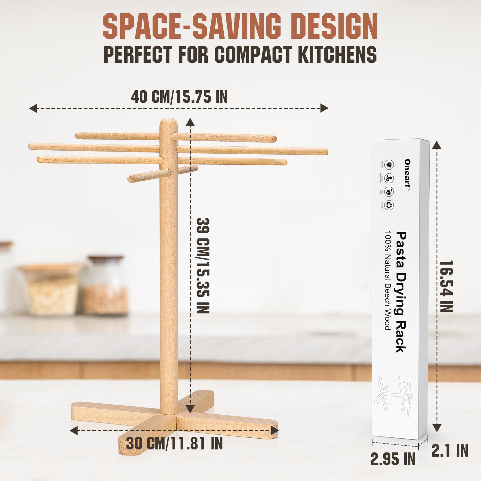 ONEARF compact footprint fits small kitchens with generous capacity.