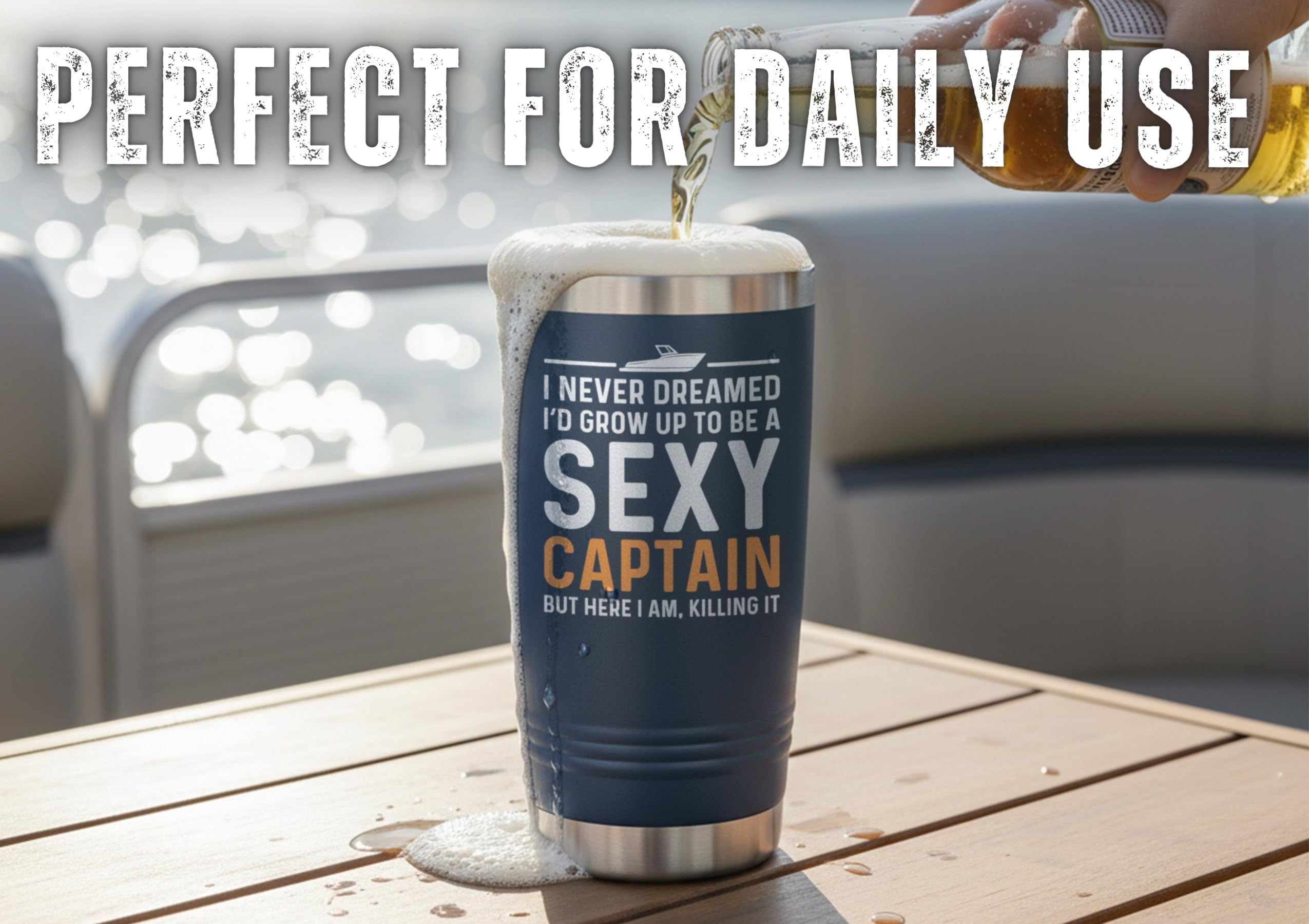 Onebttl 20oz stainless steel tumbler close-up, durable and BPA-free.