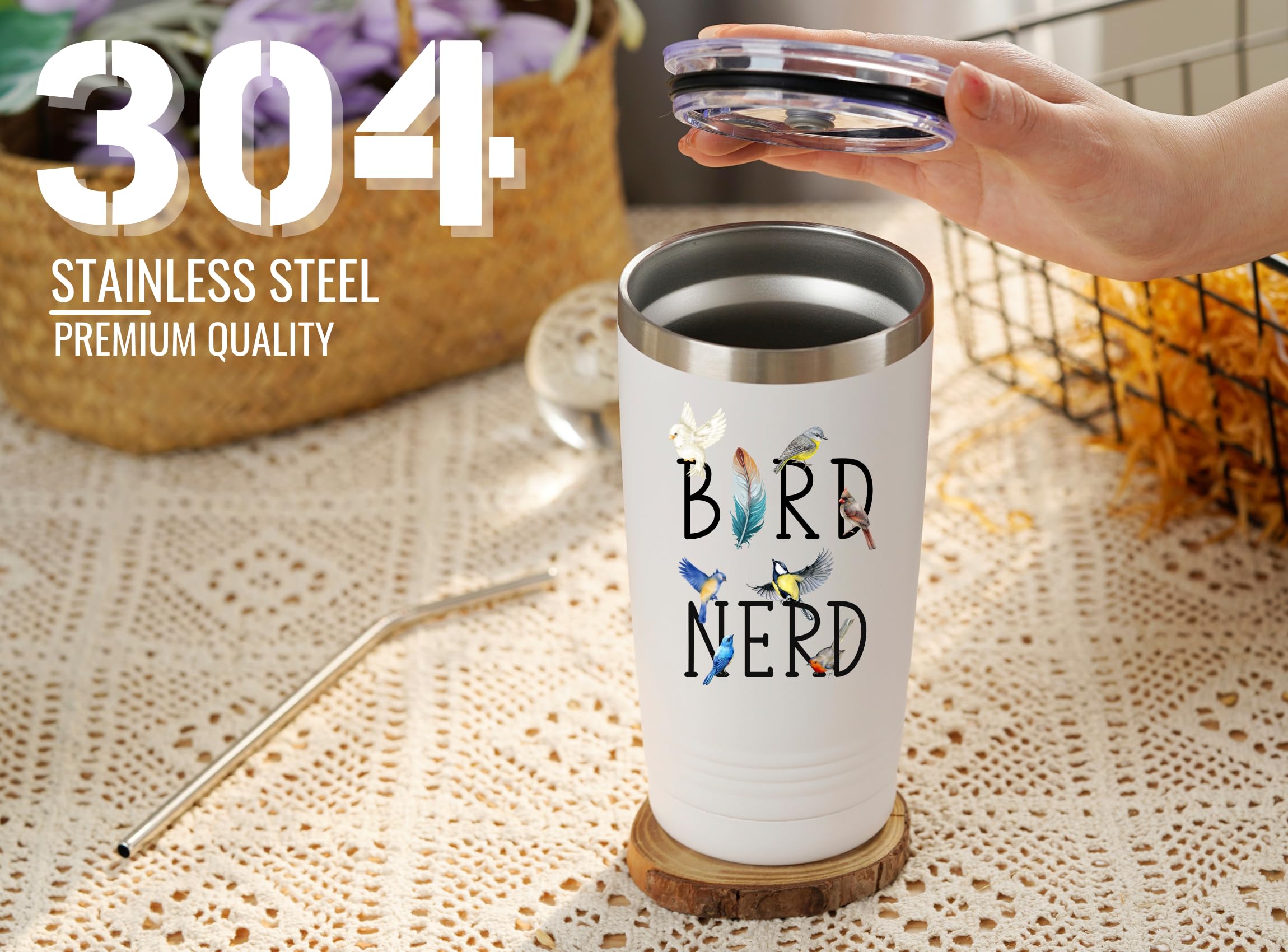 Onebttl Bird Watching Tumbler double-wall insulation keeps drinks hot or cold
