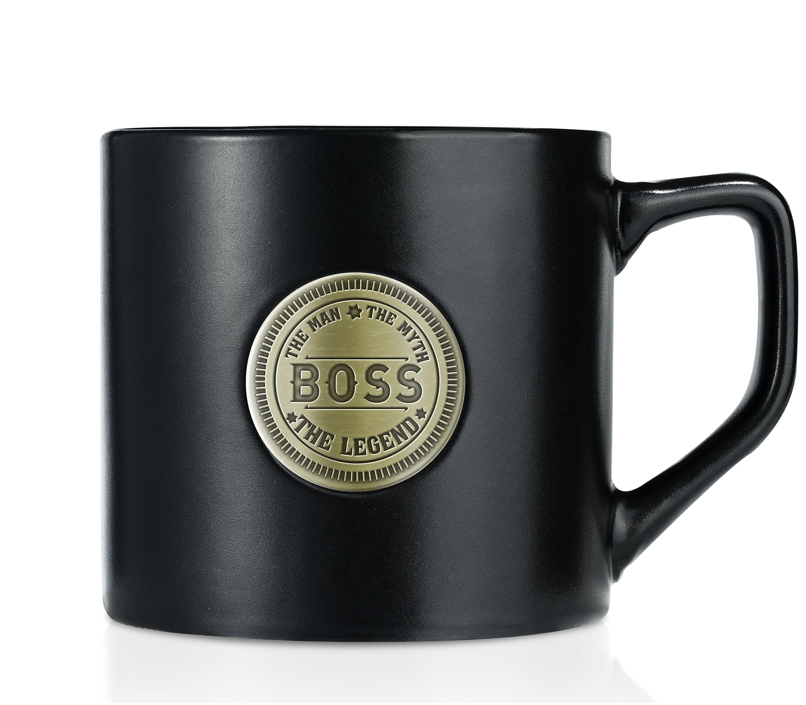 Onebttl Boss Gifts mug with golden badge, a premium gifting option.