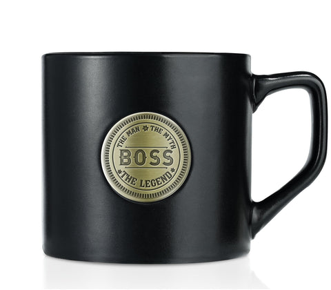 Onebttl Boss Gifts mug with golden badge, a premium gifting option.