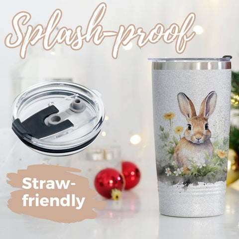 Onebttl Bunny Glitter Tumbler suited for women and girls