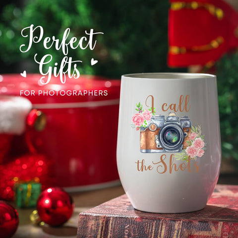 Onebttl camera-design tumbler featuring I Call The Shots, perfect for photographers