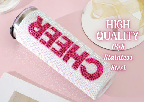 Onebttl Cheerleader Tumbler side view highlights ergonomic design