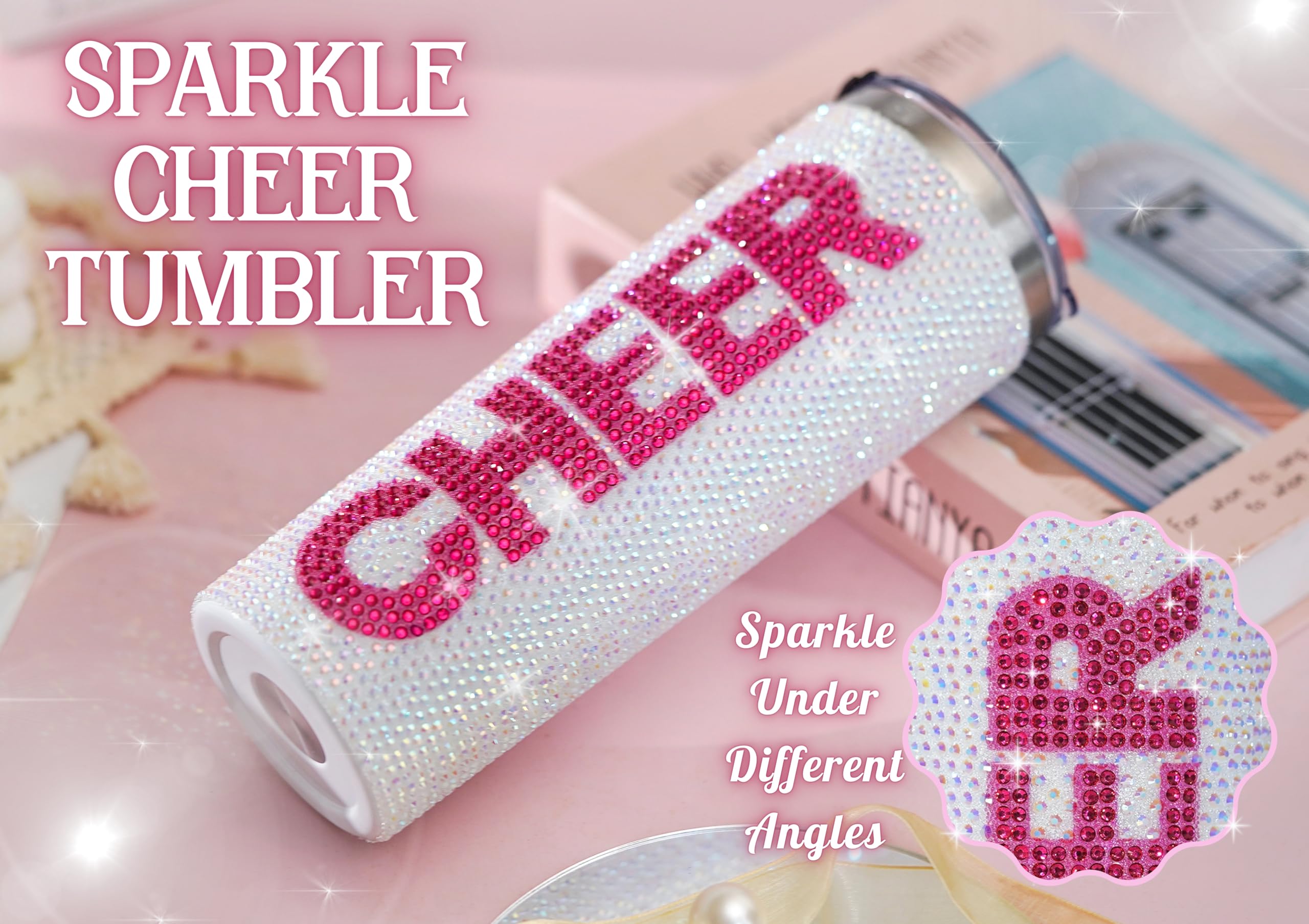 Onebttl Cheerleader Tumbler straw and lid setup for easy use
