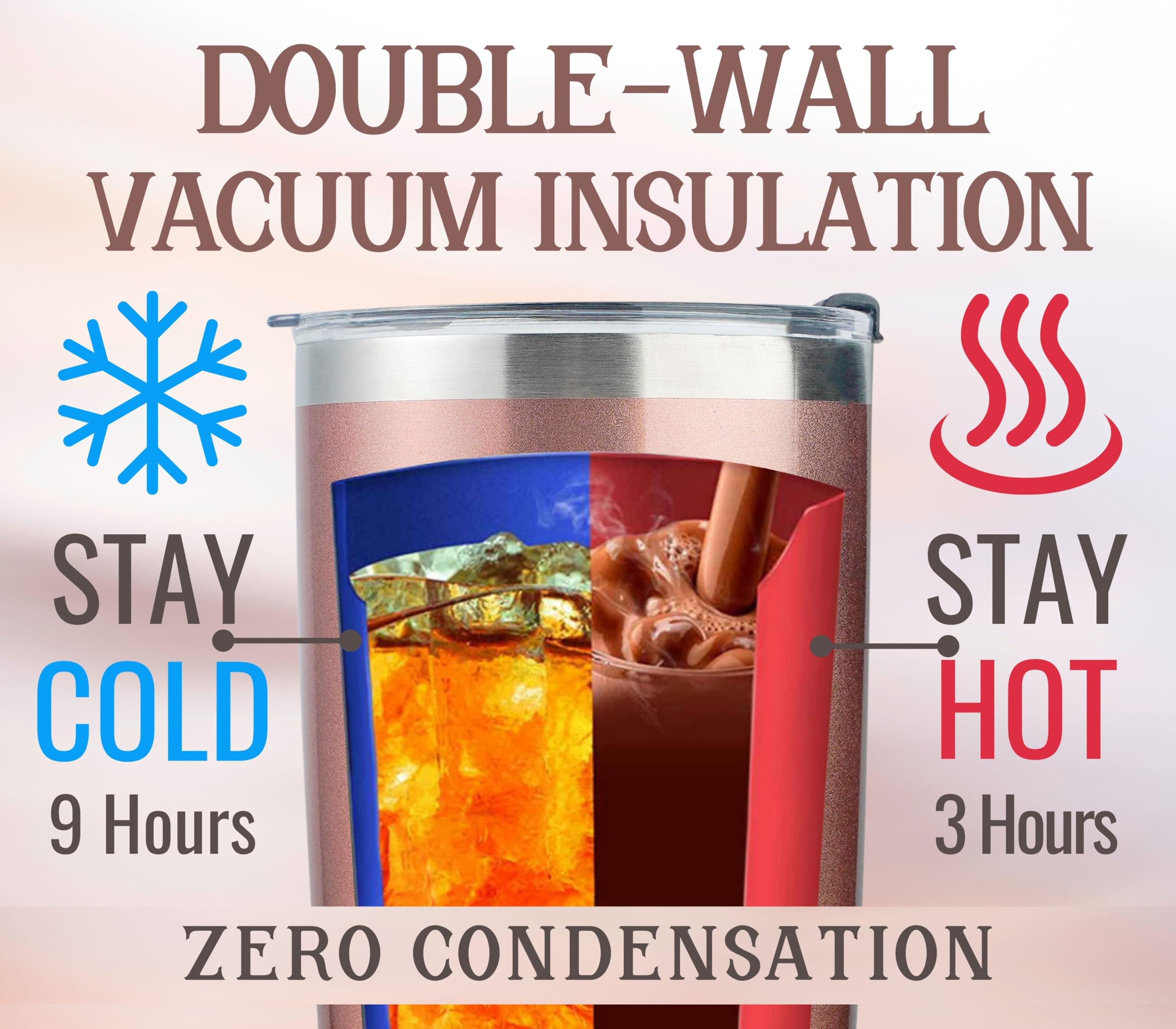 Onebttl condensation-free design prevents drips on desks and countertops.