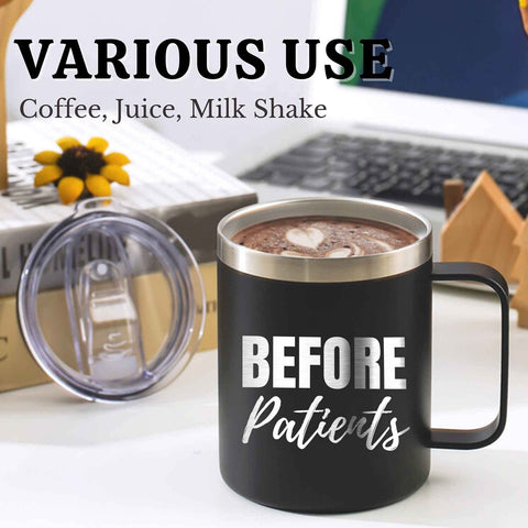 Onebttl stainless steel mug close-up shows durable 18/8 construction.