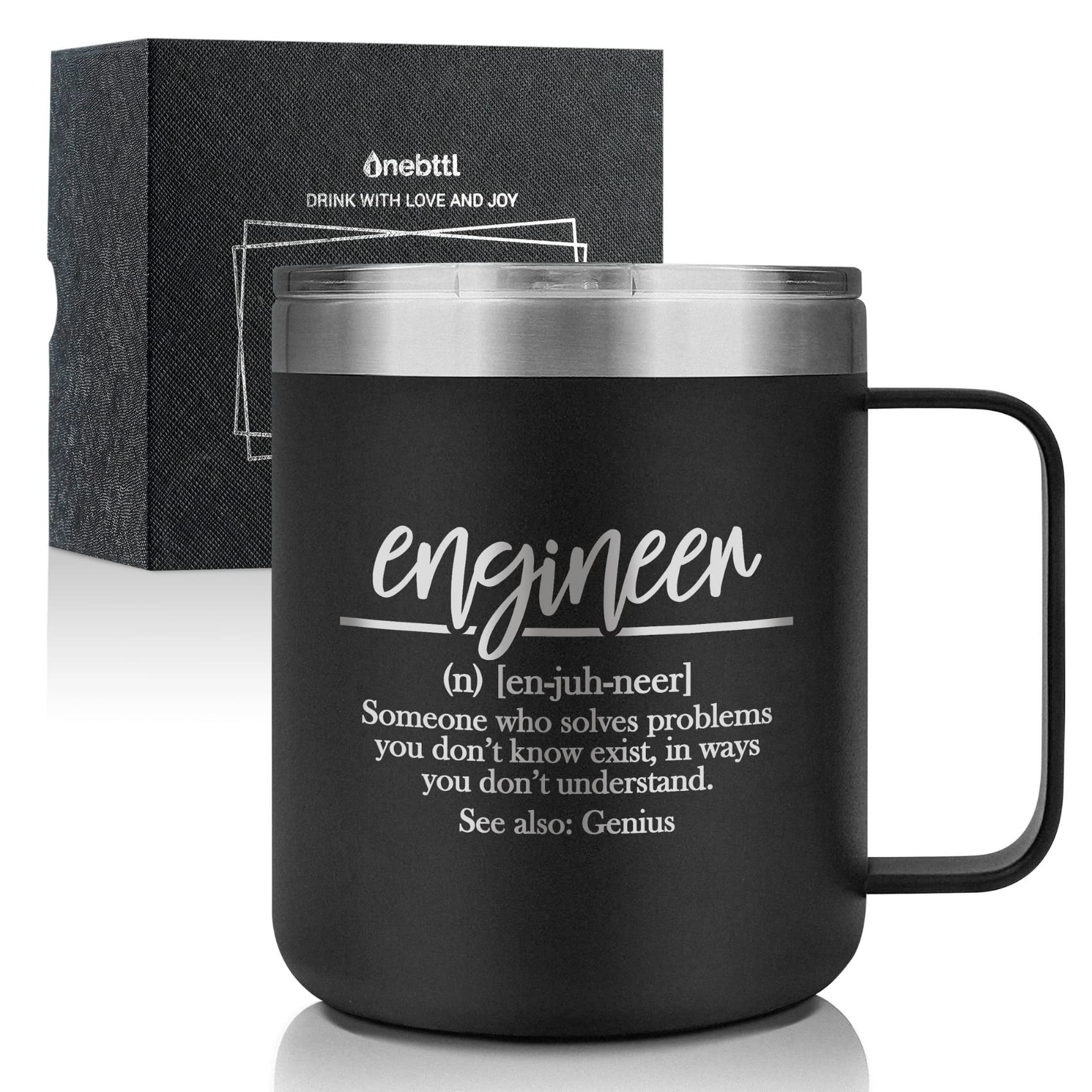Onebttl engineer mug with definition design, ideal for mentor or coworker coffee breaks.