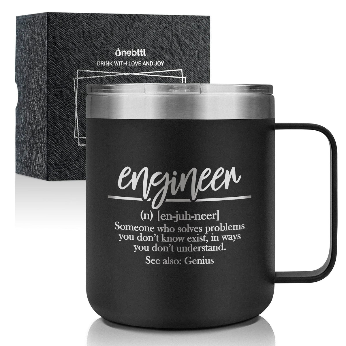 Onebttl engineer mug with definition design, ideal for mentor or coworker coffee breaks.
