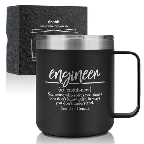 Onebttl engineer mug with definition design, ideal for mentor or coworker coffee breaks.