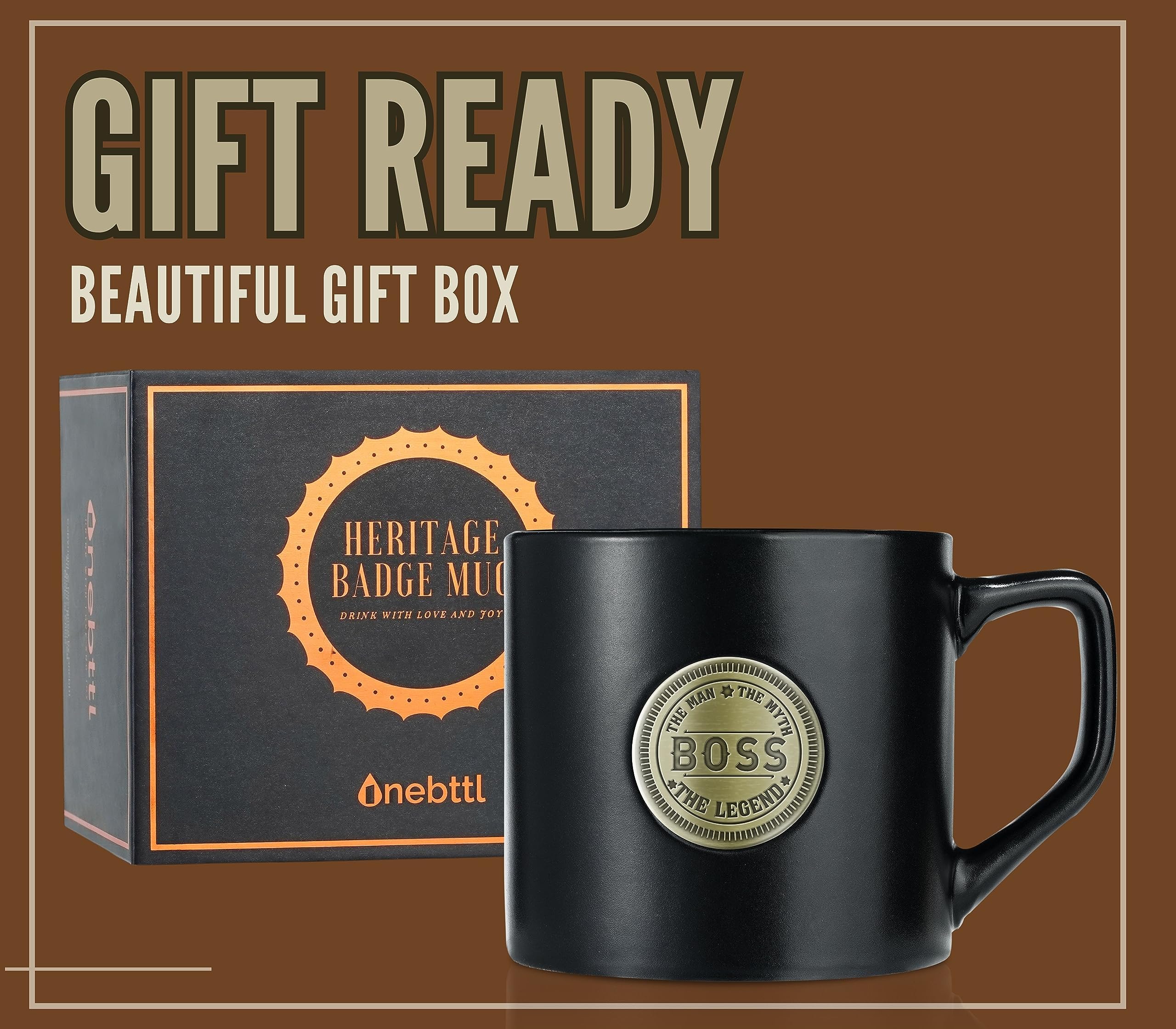 Onebttl exclusive design with golden badge stands out on shelves.