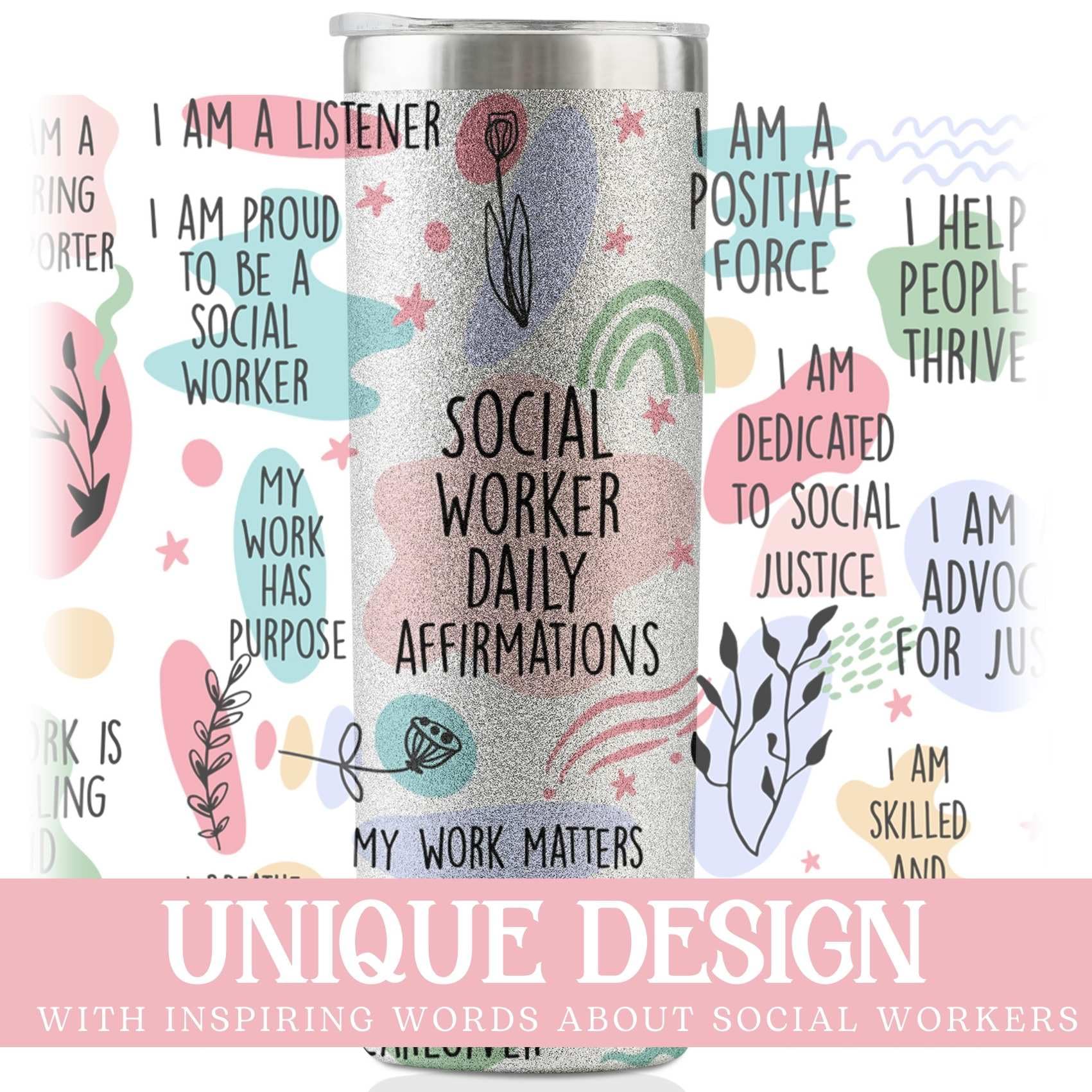 Onebttl glitter tumbler with straw for social work gifts, ideal for daily hydration