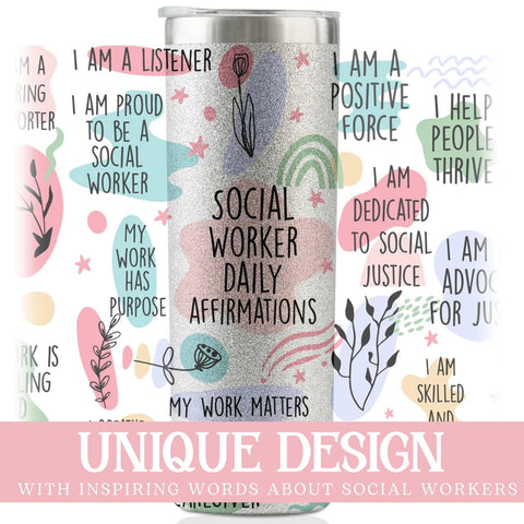 Onebttl glitter tumbler with straw for social work gifts, ideal for daily hydration