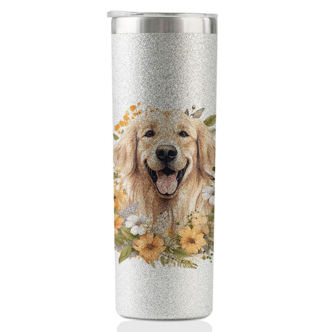 Onebttl golden retriever gifts tumbler with glitter finish for dog lovers.