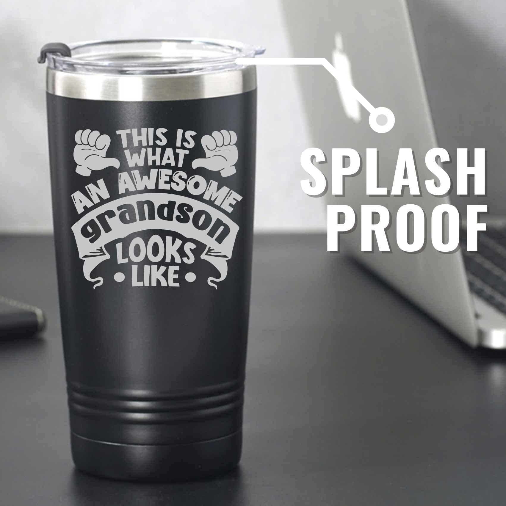 Onebttl Grandson Gifts Tumbler made from 18/8 stainless steel for durability.