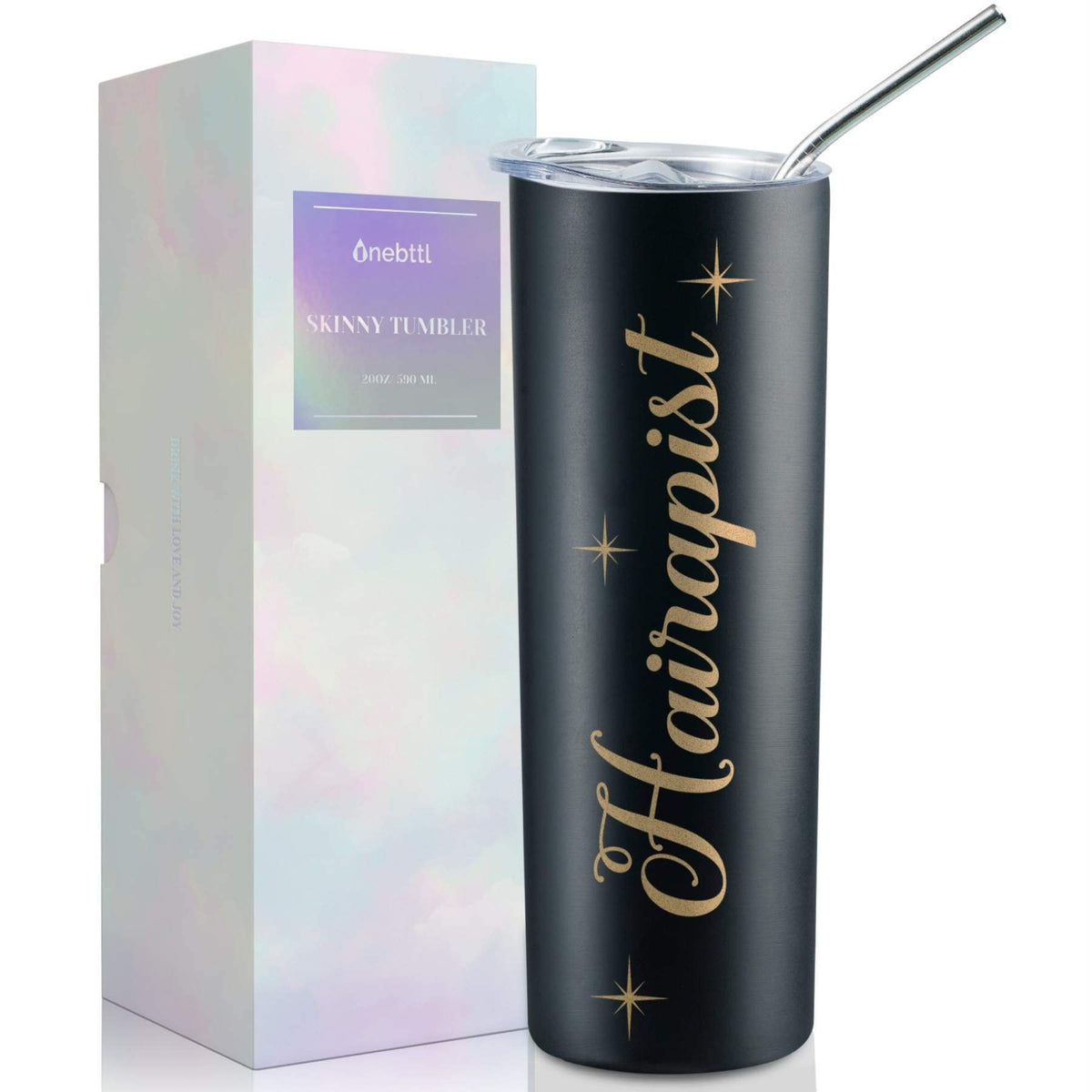 Onebttl hair stylist gift tumbler with sleek design for on-the-go professionals.