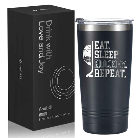Onebttl Ice Hockey Player Gift 20oz tumbler with lid for on-the-go hydration.