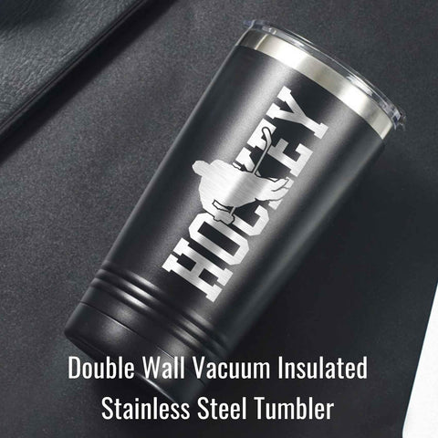 Onebttl ice hockey tumbler with double-wall insulation preserves cold and hot beverages.