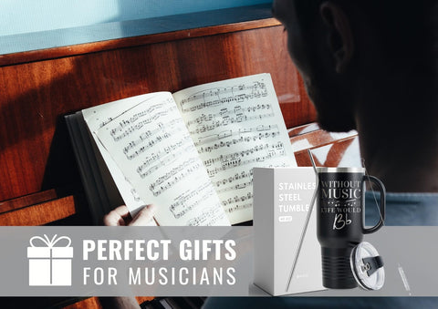 Onebttl 40oz tumbler gift packaging shows ready-to-gift presentation for music lovers.