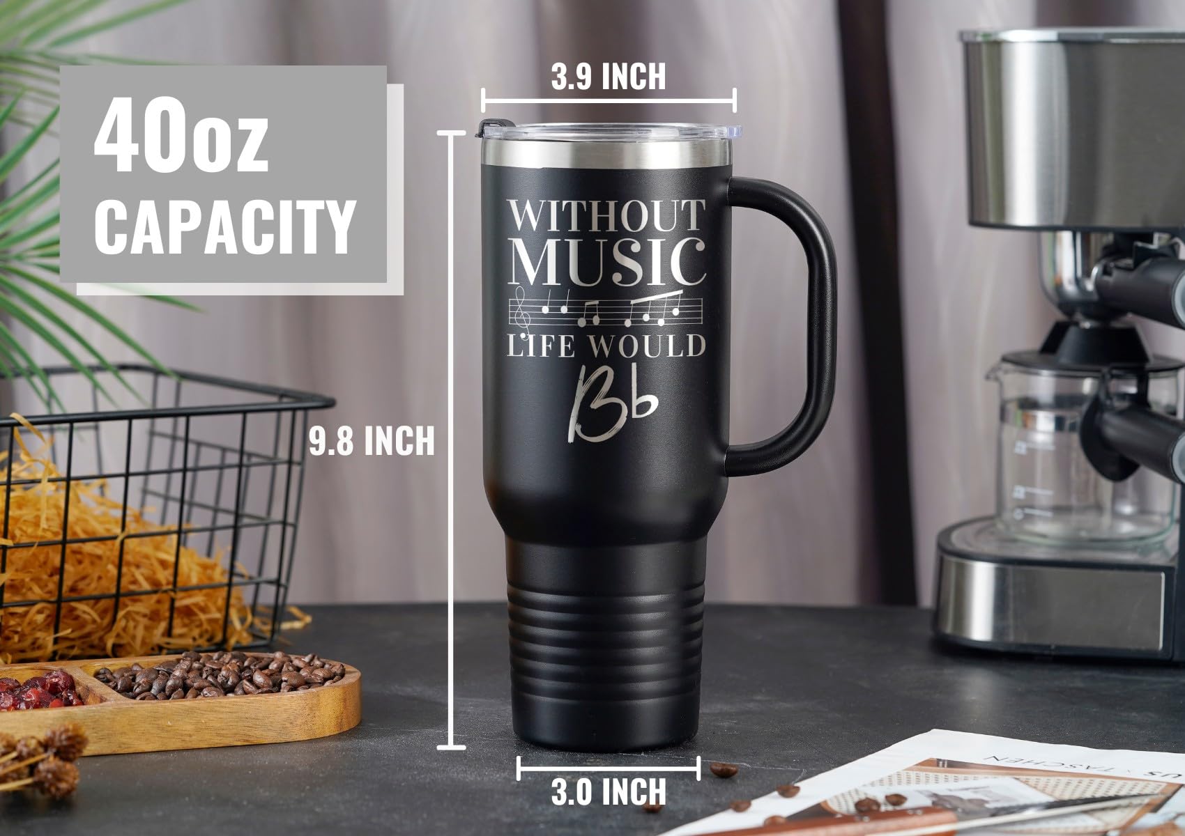 Onebttl Music Lover 40oz tumbler demonstrates hot and cold retention in action.