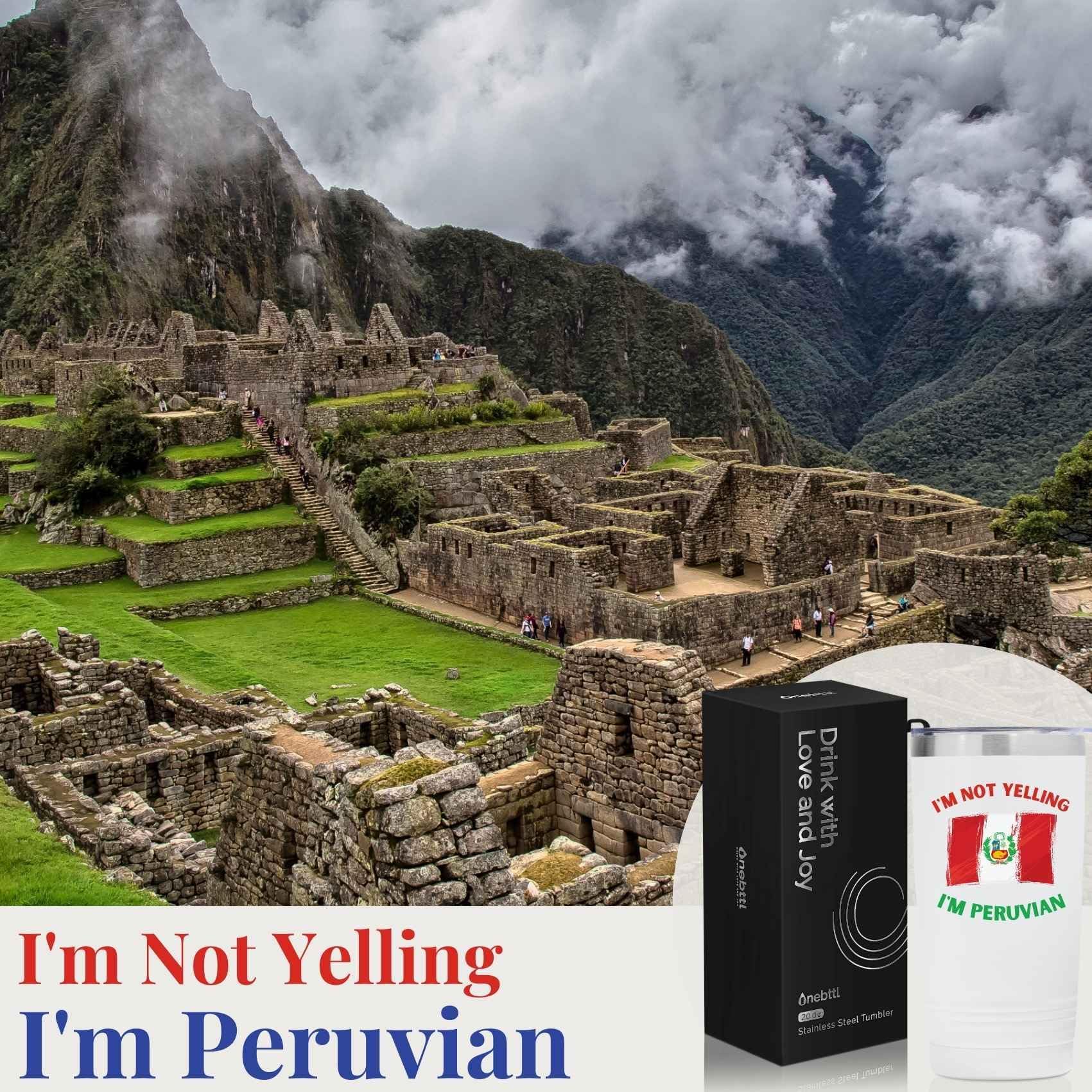 Onebttl Peru flag emblem mug for office or home use