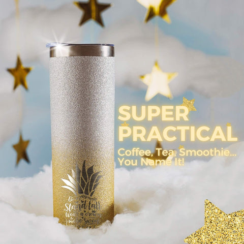 Onebttl Pineapple Glitter Tumbler gift box image shows ready-to-wrap charm