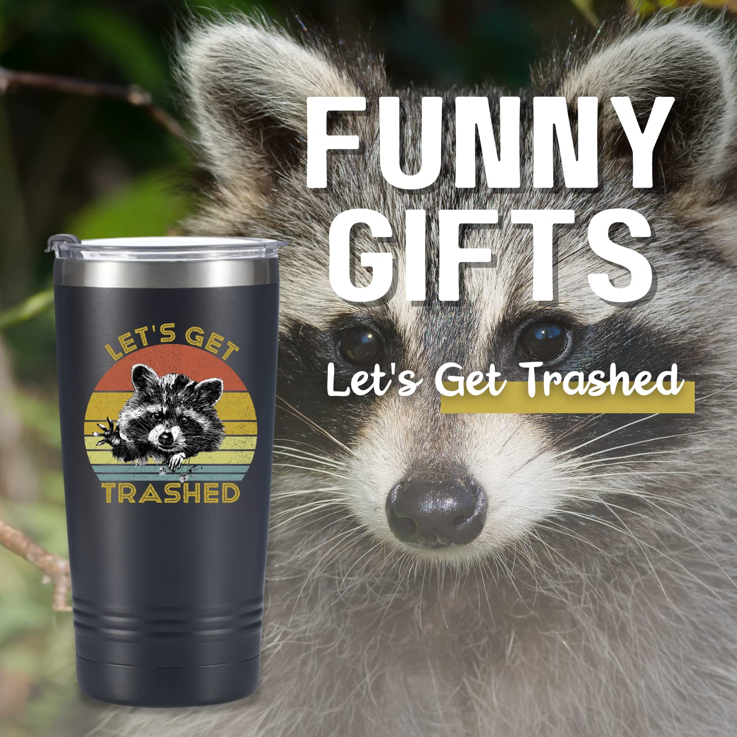 Onebttl raccoon tumbler front design for daily use
