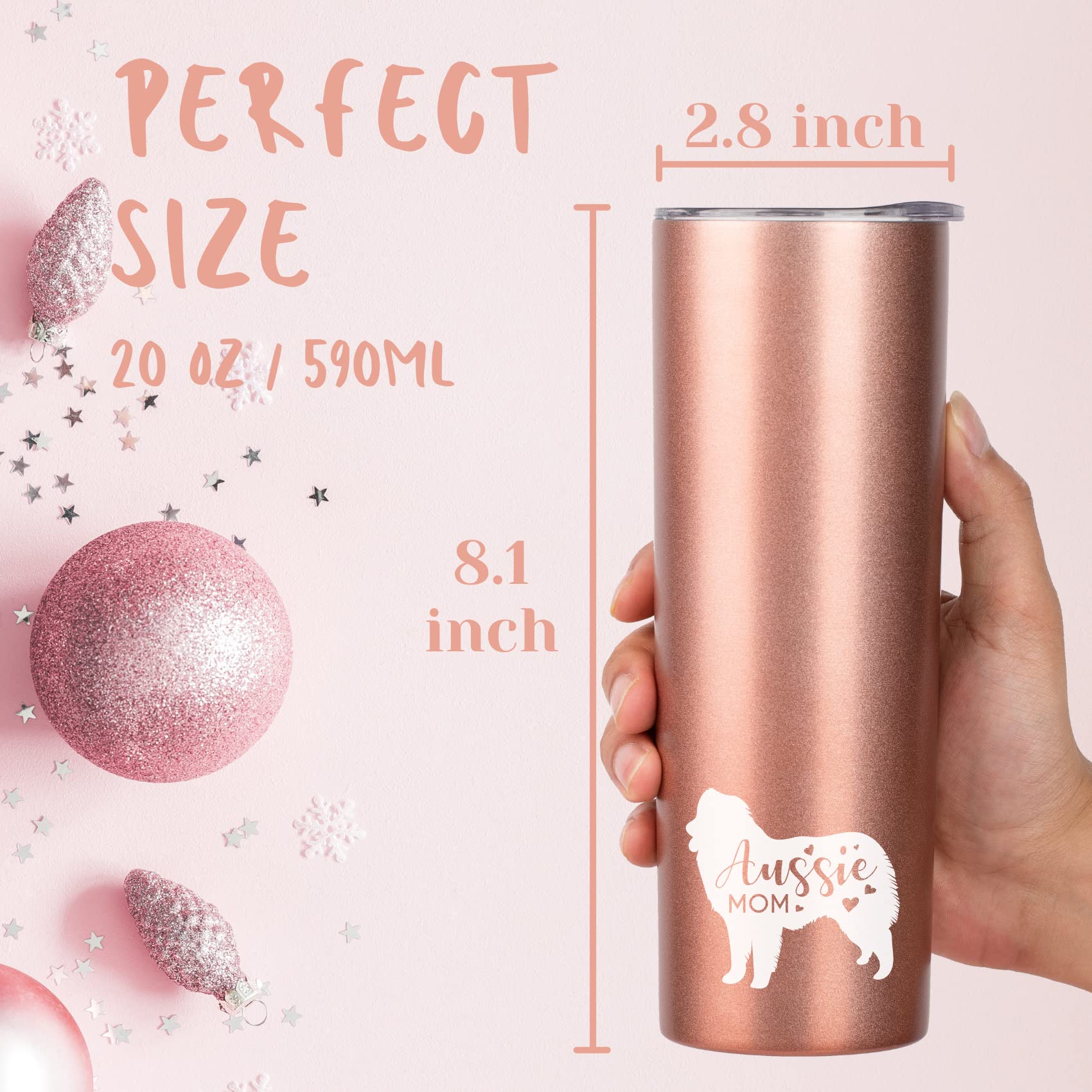 Onebttl rose gold 20 oz tumbler, gift box ready, ideal gift presentation.