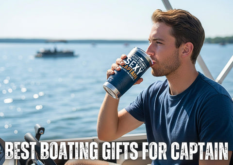 Onebttl Sexy Captain tumbler with lid, keeps beverages secure on waves.