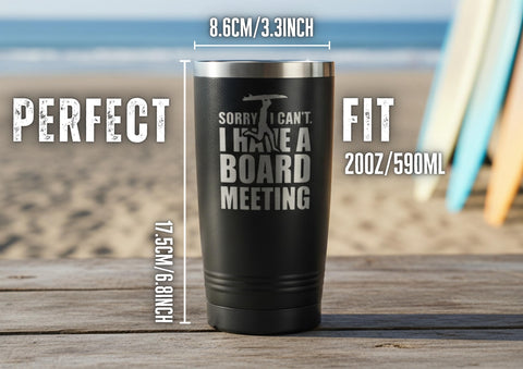 Onebttl Surfing Tumbler on the beach keeps beverages at ideal temp.