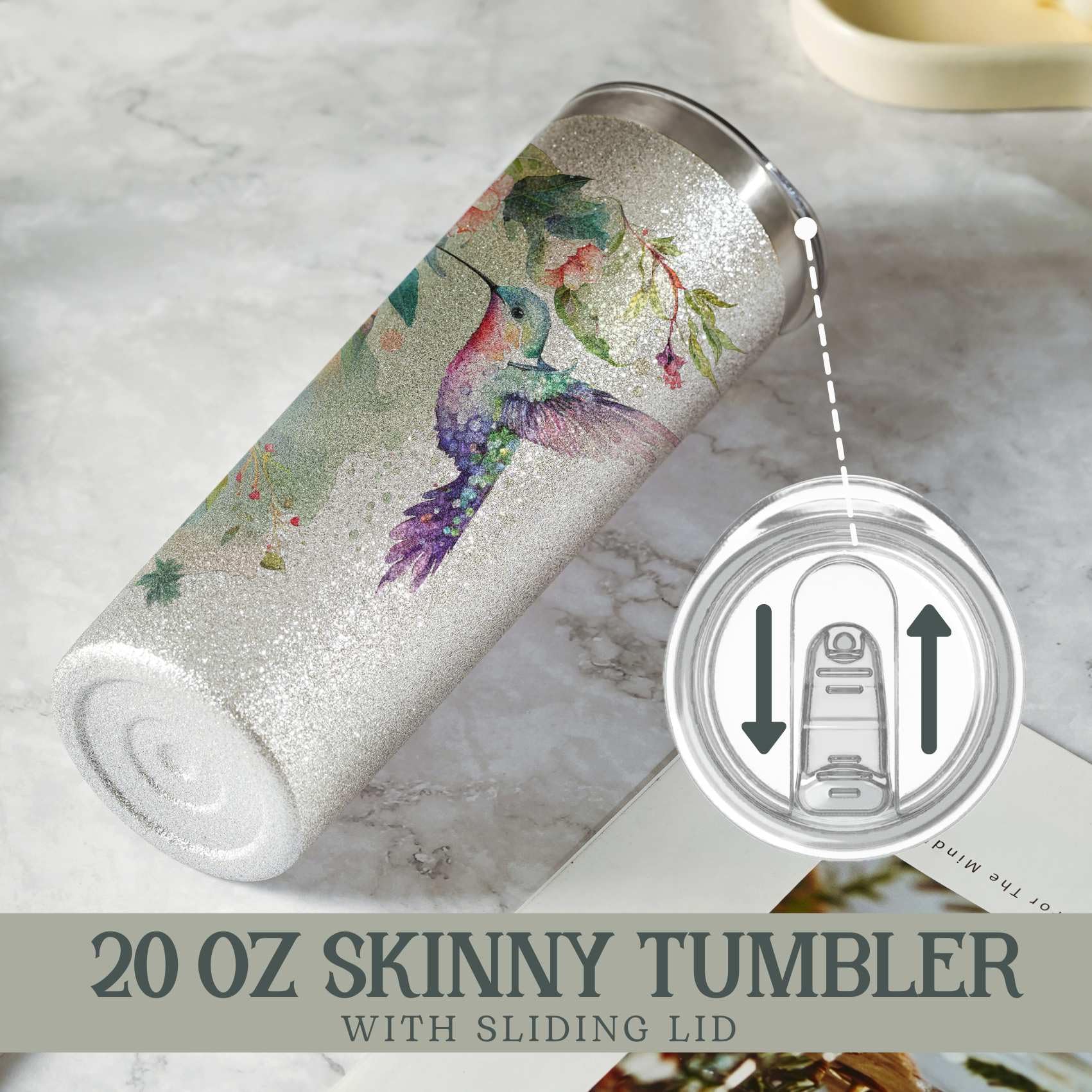 Vacuum-insulated exterior is sweat-free to protect surfaces.