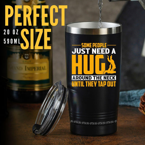 Onebttl tumbler featuring a unique Jiu-Jitsu slogan design to spark conversation during workouts.