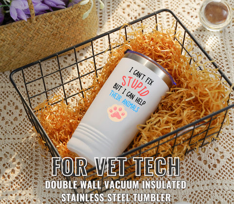 Onebttl Vet Tech Quotes Tumbler with inspirational sayings to brighten shifts