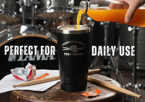 Onebttl Weapons of Mass Percussion tumbler lid reveals secure, travel-friendly design.