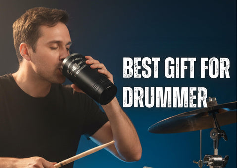 Onebttl Weapons of Mass Percussion tumbler with straw and brush promotes reusable, waste-free hydration.