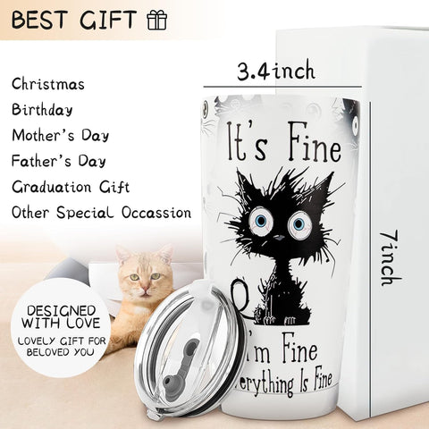 ONECES cat mom gift tumbler in box, ready to give.
