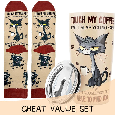 ONECES cat tumbler double-wall insulation keeps drinks hot or cold longer